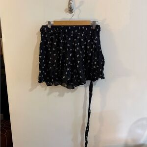 Final Touch Black Shorts with White Patterns